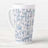 Blauw Grijs Abstract  Latte Mok (Linkerhoek)