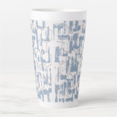 Blauw Grijs Abstract  Latte Mok (Voorkant)