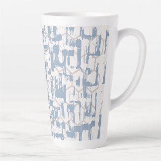 Blauw Grijs Abstract  Latte Mok
