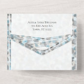 Blauw Grijs Abstracte Steen All in One Trouw Uitno Uitnodiging (Achterkant)