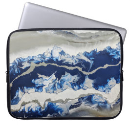 Blauw grijs acrylverf laptop sleeve