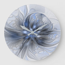 Blauw Grijs Aquarel Abstract Bloemachtige Fractale