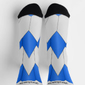 Blauw Grijs Art Deco Design Soks Sokken (Top)