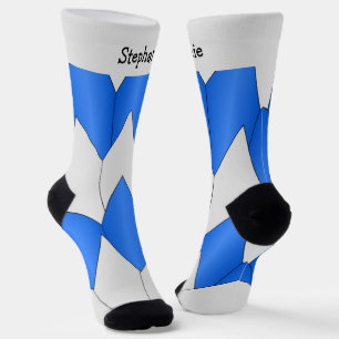 Blauw Grijs Art Deco Design Soks Sokken