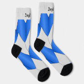 Blauw Grijs Art Deco Design Soks Sokken (Rechts)