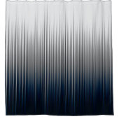 Blauw Grijs Asymmetrisch Pleat Stripe Print Douchegordijn (Voorkant)
