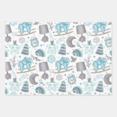 BLAUW & GRIJS BABY JONGEN ITEMS SPEELGOED STERREN INPAKPAPIER VEL (Voorkant 2)