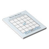 Blauw grijs Baby shower Bingo Game-pad Notitieblok (Schuin)