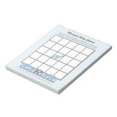 Blauw grijs Baby shower Bingo Game-pad Notitieblok (Linkerzijde)