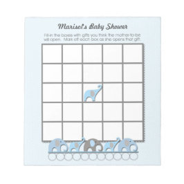 Blauw grijs Baby shower Bingo Game-pad Notitieblok