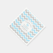 Blauw Grijs Baby shower decor, modern chevron Servet (Hoek)