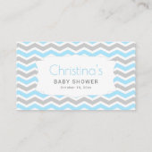 Blauw Grijs Baby shower Luier Raffle Tickets Informatiekaartje (Achterkant)