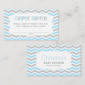 Blauw Grijs Baby shower Luier Raffle Tickets Informatiekaartje (Voorkant / Achterkant)