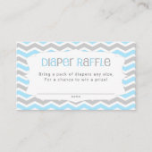 Blauw Grijs Baby shower Luier Raffle Tickets Informatiekaartje (Voorkant)