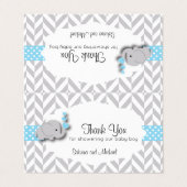 Blauw & Grijs Baby shower | Snoep Toppers van de Visitekaartje (Buitenkant ongevouwen)