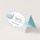 Blauw & Grijs Baby shower | Snoep Toppers van de Visitekaartje (Achterkant)