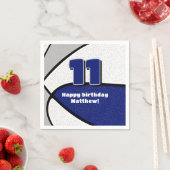 Blauw Grijs Basketbal Meisjes Jongens Sportfeest Servet (Insitu)