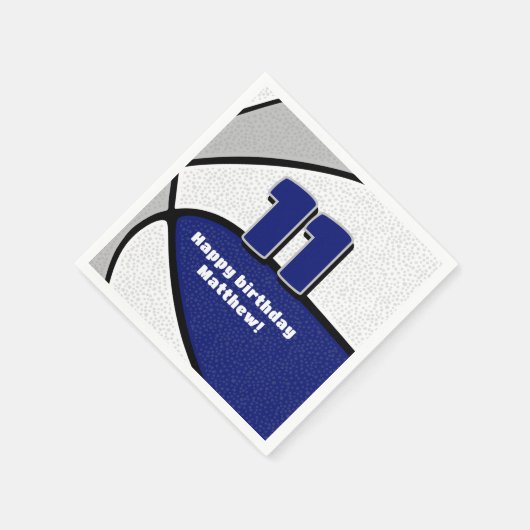 Blauw Grijs Basketbal Meisjes Jongens Sportfeest Servet (Hoek)