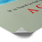 Blauw Grijs Basketbal Motivatie Uniek Poster (Hoek)