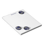 Blauw Grijs Basketbal Team Kleuren Aangepaste Naam Notitieblok (Schuin)