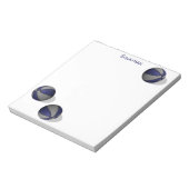 Blauw Grijs Basketbal Team Kleuren Aangepaste Naam Notitieblok (Linkerzijde)