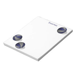 Blauw Grijs Basketbal Team Kleuren Aangepaste Naam Notitieblok