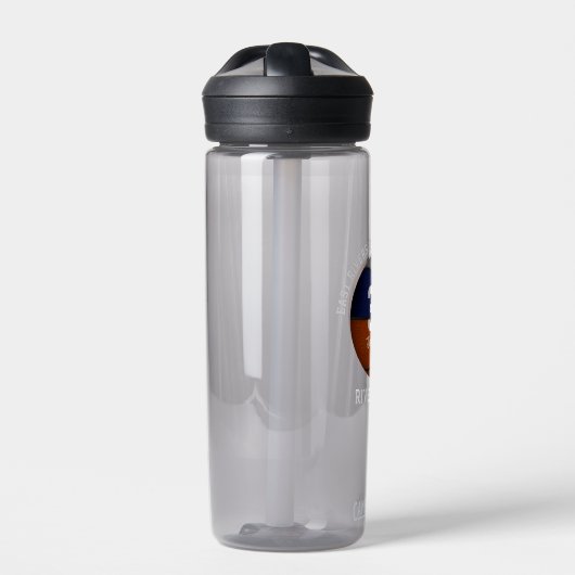 Blauw grijs basketbal team kleuren meisjes jongens waterfles (Voorkant)