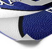 Blauw Grijs Basketbal Team Kleuren Team Foto Poster (Hoek)