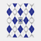 blauw grijs basketbalteam kleuren argyle fleece deken (Voorkant)