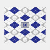 blauw grijs basketbalteam kleuren argyle fleece deken (Voorkant (Horizontaal))