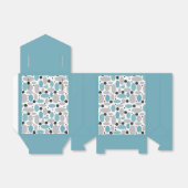 Blauw Grijs Bean Polka Dot Retro Patroon Home Deco Bedankdoosjes (Uitgevouwen)