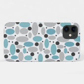 Blauw Grijs Bean Polka Dot Retro Patroon Home Deco Case-Mate iPhone Case (Achterkant (horizontaal))