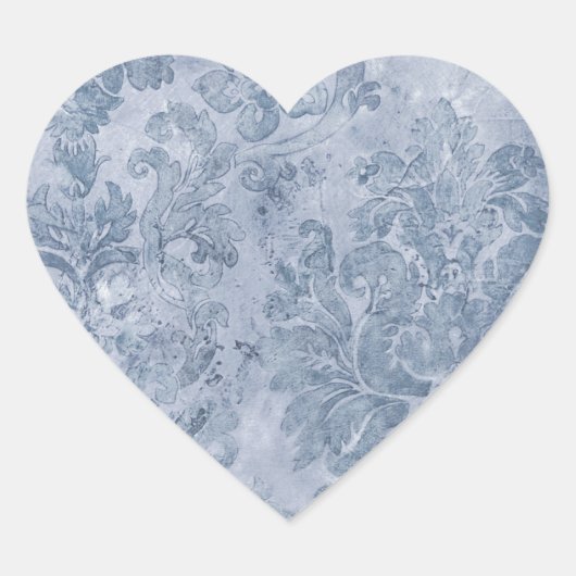 blauw grijs  behang hart sticker (Voorkant)