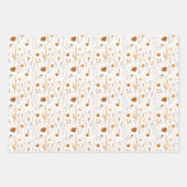 Blauw Grijs Beige Bruin Wilde Bloemen Boho Verjaar Inpakpapier Vel (Voorkant 2)