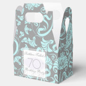 Blauw Grijs Bloemen 70e Verjaardag Dank u Favoriet Bedankdoosjes (Geopend)