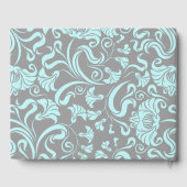 Blauw Grijs Bloemen 80ste Verjaardag Feest Gastboe Gastenboek (Achterkant)