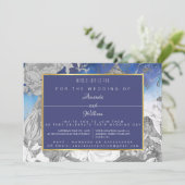 BLAUW & GRIJS  BLOEMEN KAART (Staand voorkant)