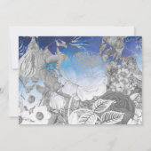 BLAUW & GRIJS  BLOEMEN KAART (Achterkant)