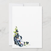 Blauw Grijs Bloemengestileerde Verlovingsfeest Kaart (Achterkant)