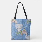 BLAUW & GRIJS BOHO BABY OLIFANT & DREAMCATCHER TOTE BAG (Achterkant)
