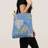BLAUW & GRIJS BOHO BABY OLIFANT & DREAMCATCHER TOTE BAG (Dichtbij)