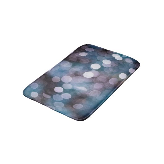 Blauw grijs bokeh, abstracte achtergrond. badmat (Gekanteld)