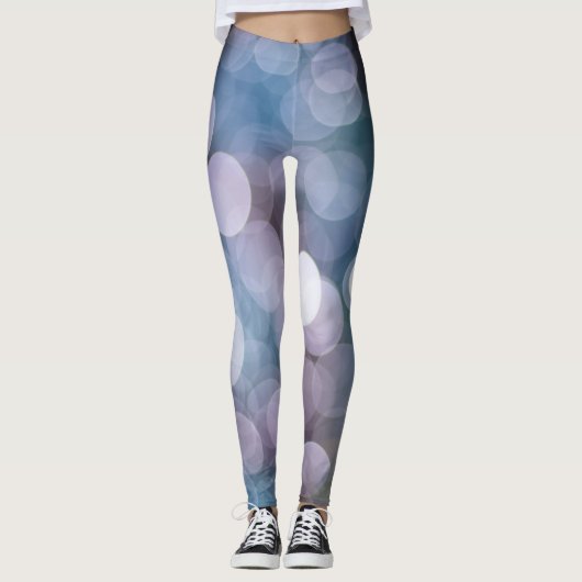 Blauw grijs bokeh, abstracte achtergrond. leggings (Voorkant)