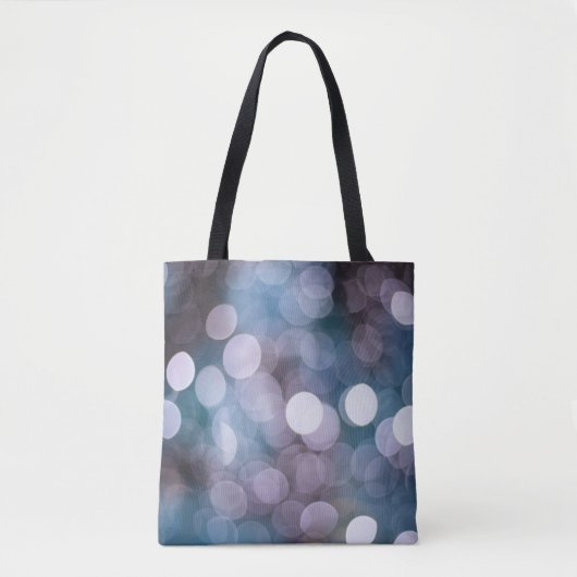 Blauw grijs bokeh, abstracte achtergrond. tote bag (Voorkant)