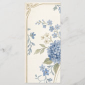Blauw Grijs Botanische Ontvangst Menu (Achterkant)