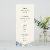 Blauw Grijs Botanische Ontvangst Menu (Staand voorkant)