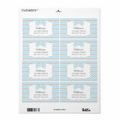 Blauw Grijs Bow stropdas baby shower adresetikette Etiket (Full Sheet)