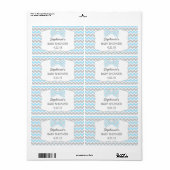 Blauw Grijs Bow stropdas baby shower waterfles / g Etiket (Full Sheet)