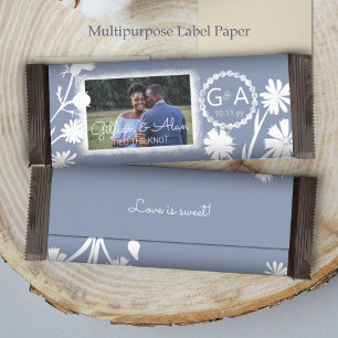 Blauw-grijs bruiloft budget foto Snoep Bar Wrapper