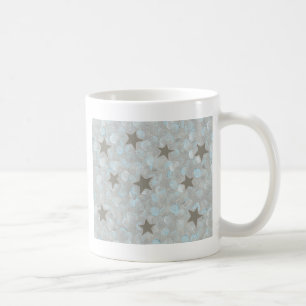 Blauw Grijs Bubbel & Zilveren Sterren Mokken